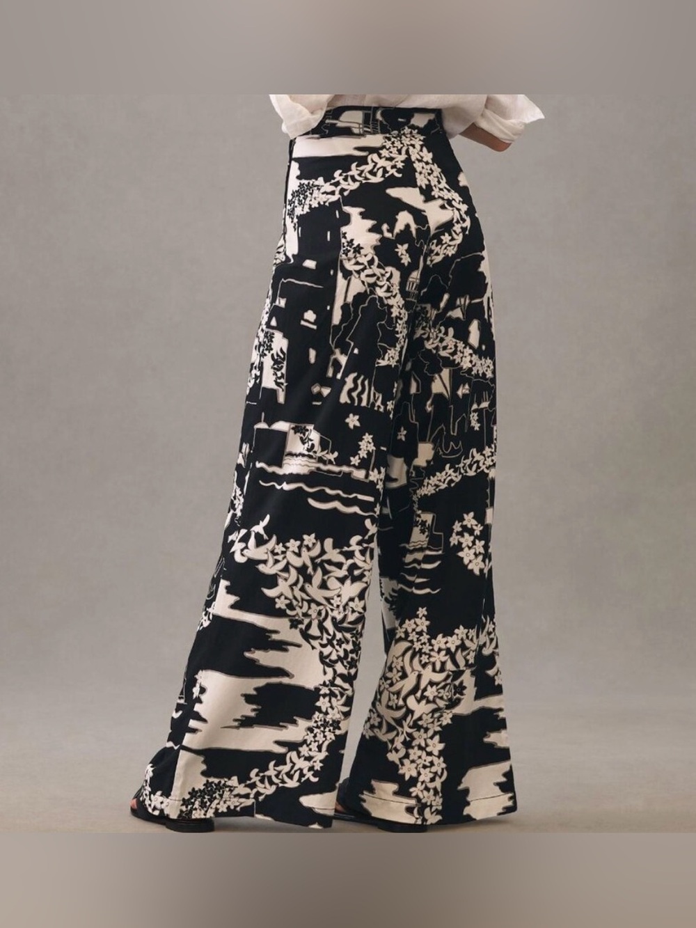 Anthropologie Tiny Anne Printed Wide-Leg Pants Sz 8 - Picture 2 of 13